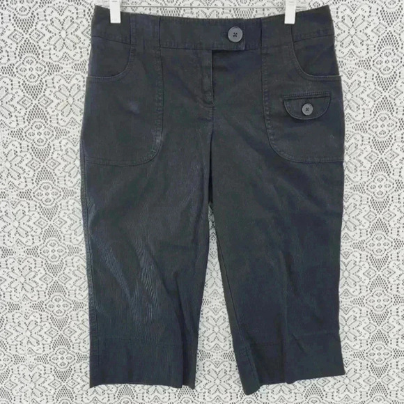 Loft‎ textured women's capris black pants 6 - Picture 1 of 5